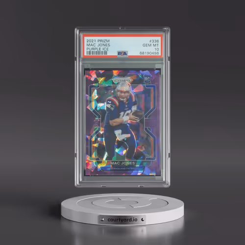 2021 Panini Prizm #336 Mac Jones - Purple Ice (PSA 10 GEM MINT)
