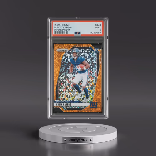 2024 Panini Prizm #370 Malik Nabers - Disco Prizm (PSA 9 MINT)