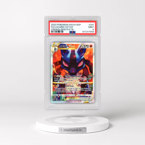 2023 Pokémon Swsh Black Star Promo #291 Lucario Vstar - Full Art Crown Zenith Elite Trainer Box (PSA 9 MINT)