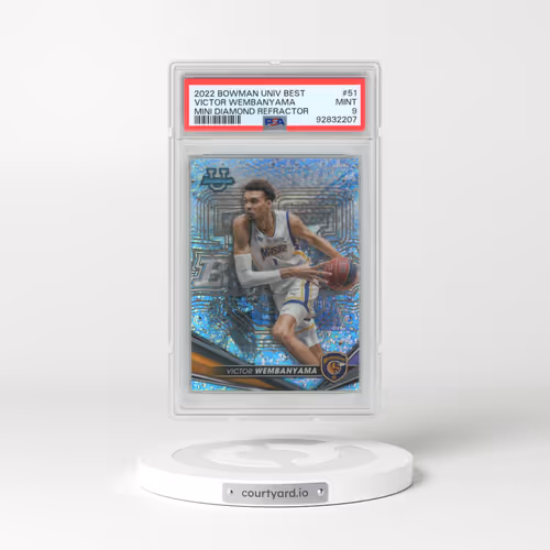 2022 Bowman University Best #51 Victor Wembanyama - Mini Diamond Refractor (PSA 9 MINT)