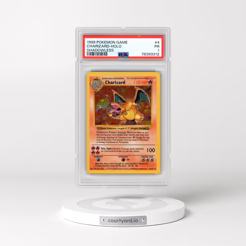 1999 Pokémon Game #4 Charizard - Holo Shadowless (PSA 1 PR)