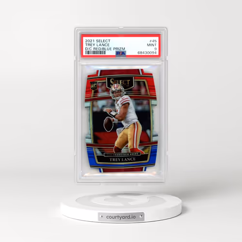 2021 Panini Select #45 Trey Lance - Die-Cut Red/Blue Prizm (PSA 9 MINT)