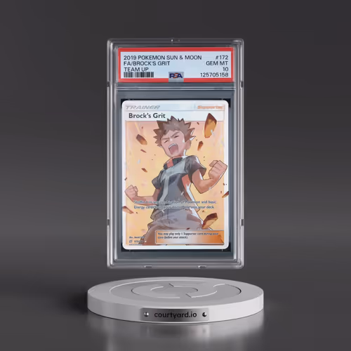 2019 Pokémon Sun & Moon Team Up #172 Brock's Grit - Full Art (PSA 10 GEM MINT)