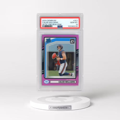 2024 Panini Donruss #327 Caleb Williams - Optic Preview-Pink (PSA 10 GEM MINT)