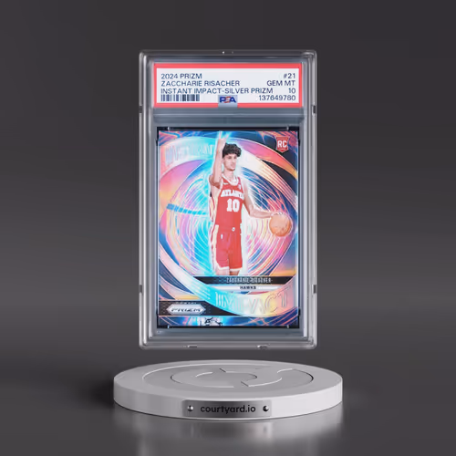 2024 Panini Prizm Instant Impact #21 Zaccharie Risacher - Silver Prizm (PSA 10 GEM MINT)