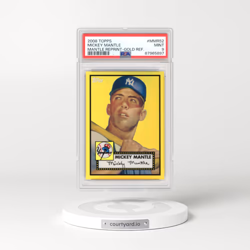 2008 Topps Mickey Mantle Reprint #MMR52 Mickey Mantle - Gold Refractor (PSA 9 MINT)