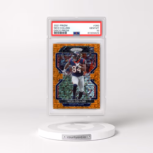2021 Panini Prizm #360 Nico Collins - Disco Prizm (PSA 10 GEM MINT)