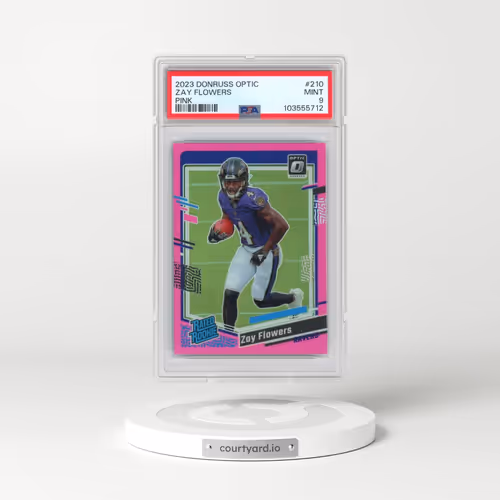 2023 Panini Donruss Optic #210 Zay Flowers - Pink (PSA 9 MINT)