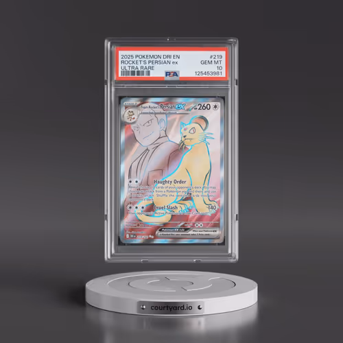 2025 Pokémon Dri EN-Destined Rivals #219 Team Rocket's Persian EX - Holo Ultra Rare (PSA 10 GEM MINT