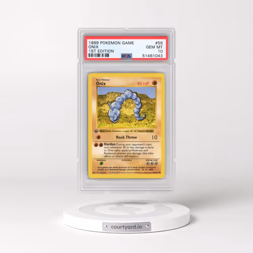 1999 Pokémon Game #56 Onix - 1st Edition (PSA 10 GEM MINT)