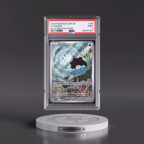 2025 Pokémon Dri EN-Destined Rivals #195 Clamperl - Illustration Rare (PSA 9 MINT)