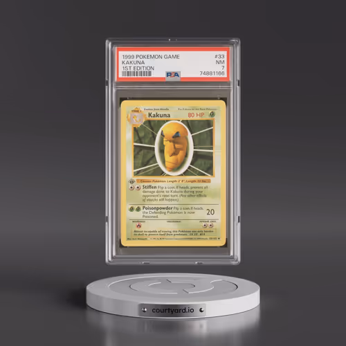 1999 Pokémon Game #33 Kakuna - 1st Edition (PSA 7 NM)