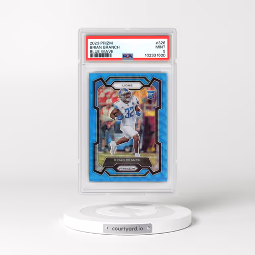 2023 Panini Prizm #328 Brian Branch - Blue Wave (PSA 9 MINT)