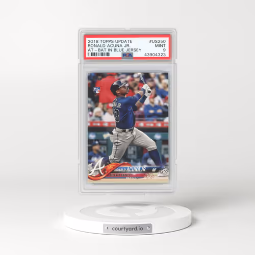 2018 Topps Update #US250 Ronald Acuna Jr. - At-Bat in Blue Jersey (PSA 9 MINT)