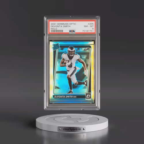 2021 Panini Donruss Optic #205 DeVonta Smith - Holo (PSA 8 NM-MT)