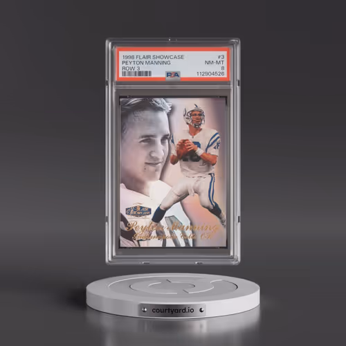 1998 Flair Showcase #3 Peyton Manning - Row 3 (PSA 8 NM-MT)