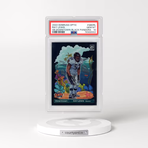2022 Panini Donruss Optic Super Bowl Downtown #SBDRL Ray Lewis - Black Pandora (PSA 10 GEM MINT)