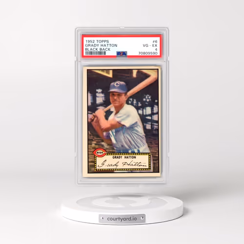 1952 Topps #6 Grady Hatton - Black Back (PSA 4 VG-EX)