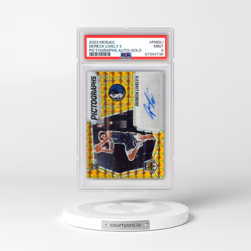 2023 Panini Mosaic Pictographs Mosaic Autographs #PMDLI Dereck Lively II - Gold (PSA 9 MINT)