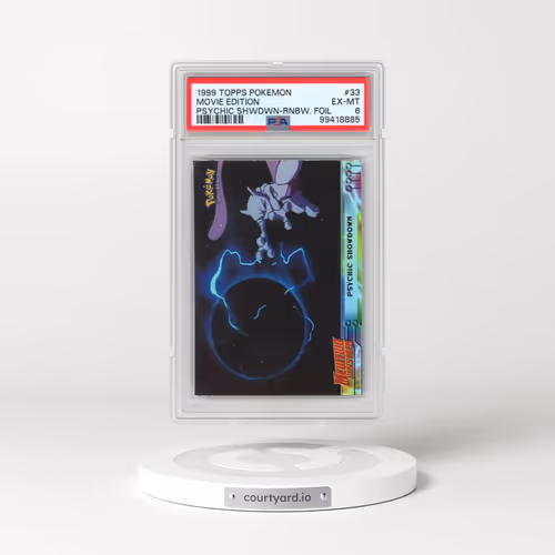 1999 Topps Pokémon the Movie Edt #33 Movie Edition - Psychic Showdown-Rainbow Foil (PSA 6 EX-MT)