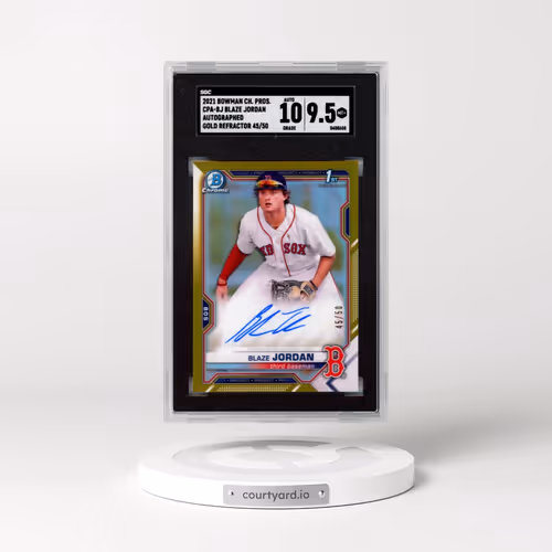 2021 Bowman Chrome Prospects #CPA-BJ Blaze Jordan - Auto. Gold Refractor (SGC 9.5 MINT+)