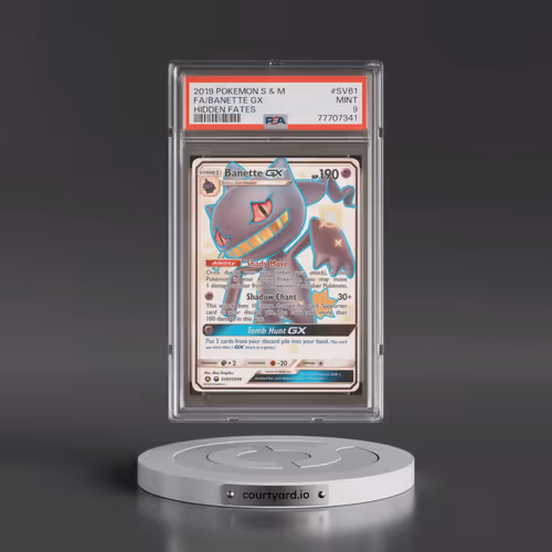 2019 Pokémon Sun & Moon Hidden Fates #SV61 Banette GX - Holo Full Art (PSA 9 MINT)