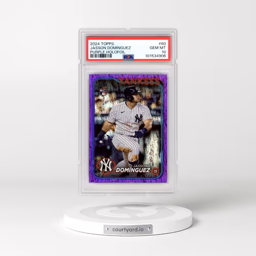 2024 Topps #60 Jasson Dominguez - Purple Holofoil (PSA 10 GEM MINT)