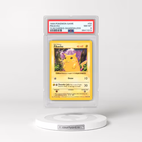 1999 Pokémon Game #58 Pikachu - Shadowless Yellow Cheeks (PSA 8 NM-MT)