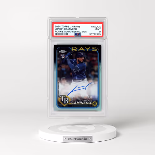 2024 Topps Chrome Rookie Autographs #RAJCA Junior Caminero - Refractor (PSA 9 MINT)