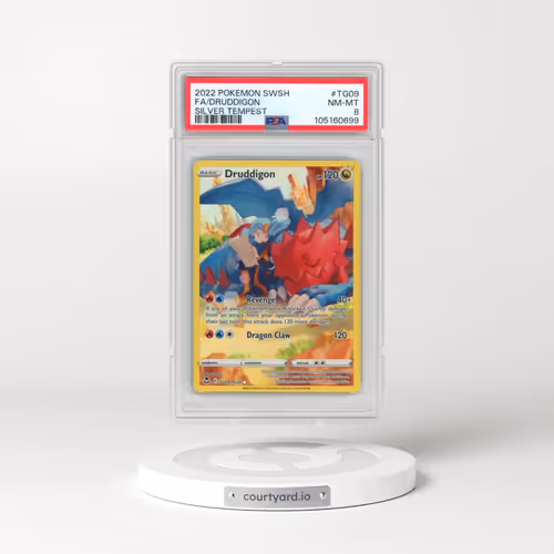 2022 Pokémon Sword & Shield Silver Tempest #TG09 Druddigon - Full Art (PSA 8 NM-MT)