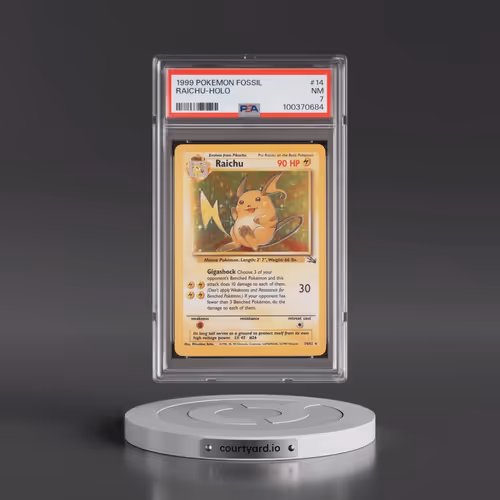 1999 Pokémon Fossil #14 Raichu - Holo (PSA 7 NM)