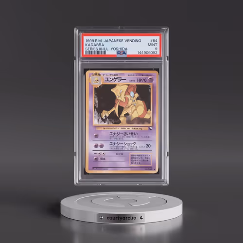 1998 Pokémon Vending #64 Kadabra - Series III-Ill. Yoshida (PSA 9 MINT)