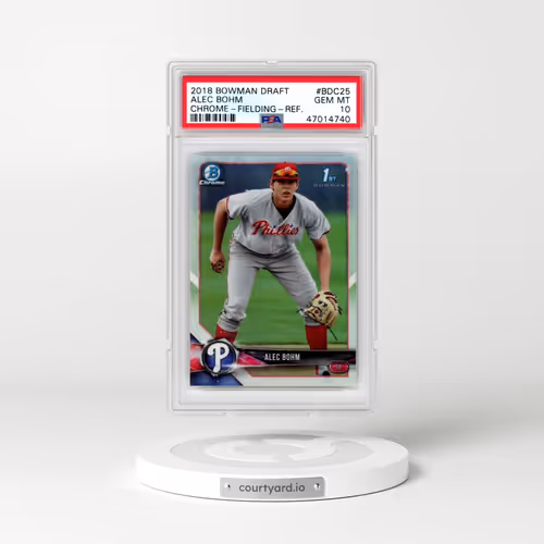 2018 Bowman Draft #BDC25 Alec Bohm - Chrome-Fielding-Refractor (PSA 10 GEM MINT)