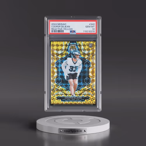 2024 Panini Mosaic #340 Cooper Dejean - Reactive Yellow (PSA 10 GEM MINT)