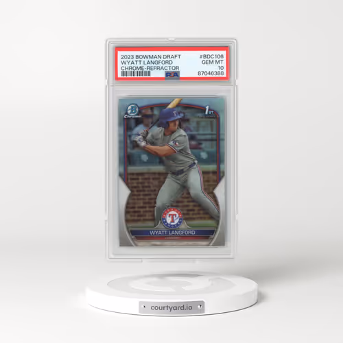 2023 Bowman Draft #BDC106 Wyatt Langford - Chrome-Refractor (PSA 10 GEM MINT)