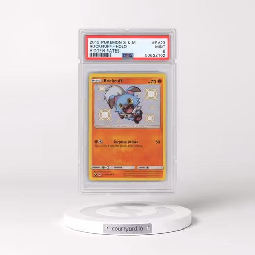 2019 Pokémon Sun & Moon Hidden Fates #SV23 Rockruff - Holo (PSA 9 MINT)