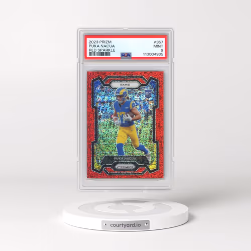 2023 Panini Prizm #357 Puka Nacua - Red Sparkle (PSA 9 MINT)