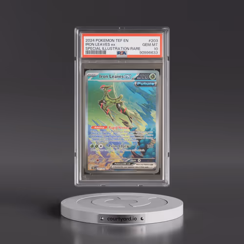 2024 Pokémon Tef EN-Temporal Forces #203 Iron Leaves EX - Holo Special Illustration Rare (PSA 10 GEM