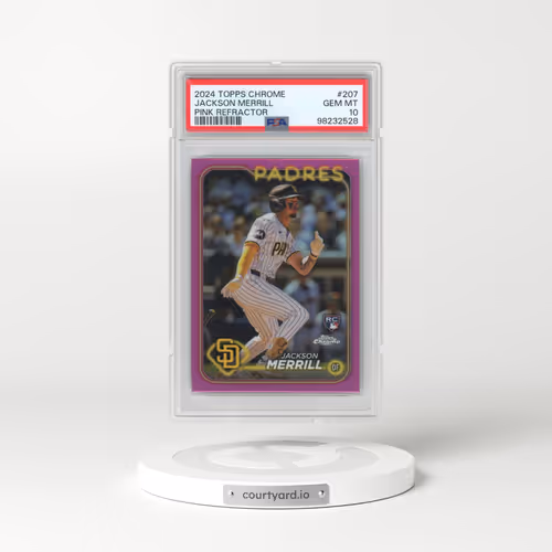 2024 Topps Chrome #207 Jackson Merrill - Pink Refractor (PSA 10 GEM MINT)