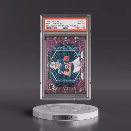 2023 Panini Mosaic NFL Debut #ND20 Dalton Kincaid - Purple No Huddle (PSA 10 GEM MINT)