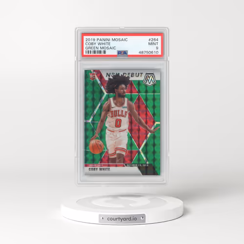 2019 Panini Mosaic #264 Coby White - Green Mosaic (PSA 9 MINT)