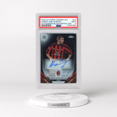 2023-24 Topps Chrome UEFA Club Competitions Chrome Autographs #AS Andriy Shevchenko - Black Refractor (PSA 9 MINT)