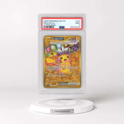 2024 Pokémon Ssp EN-Surging Sparks #247 Pikachu EX - Holo Hyper Rare (PSA 9 MINT)