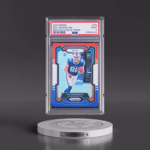 2023 Panini Prizm #308 Dalton Kincaid - Red/White/Blue Prizm (PSA 9 MINT)