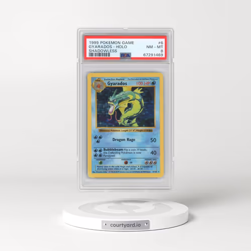 1999 Pokémon Game #6 Gyarados - Holo Shadowless (PSA 8 NM-MT)