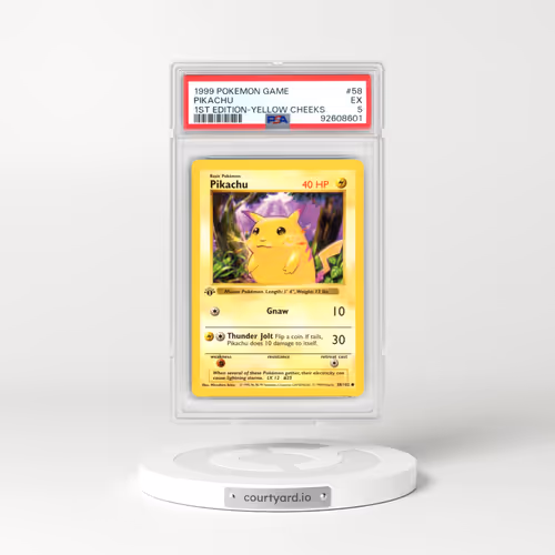 1999 Pokémon Game #58 Pikachu - 1st Edition Yellow Cheeks (PSA 5 EX)