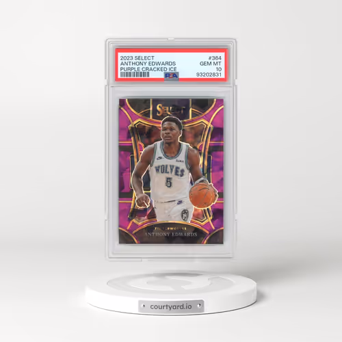 2023 Panini Select #364 Anthony Edwards - Purple Cracked Ice (PSA 10 GEM MINT)