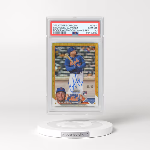 2023 Topps Chrome Rookie Autograph #RAFA Francisco Alvarez - Gold Wave Refractor (PSA 10 GEM MINT)