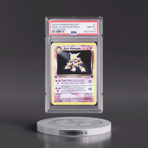 2000 Pokémon Rocket #1 Dark Alakazam - 1st Edition Holo (PSA 8 NM-MT)