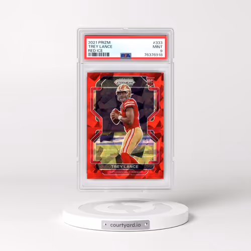 2021 Panini Prizm #333 Trey Lance - Red Ice (PSA 9 MINT)